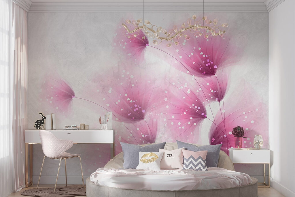 Pink fluff, light specks — interior 1
