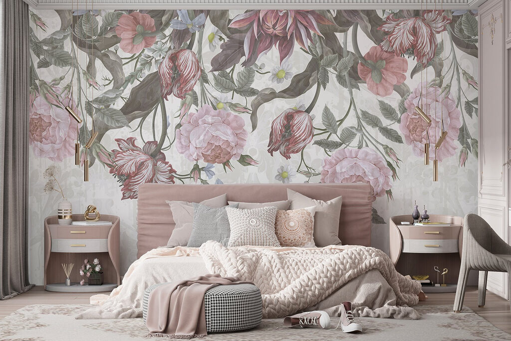 Pale silhouettes behind blooms — interior 2