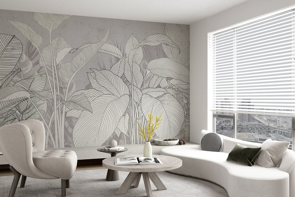 White leaves with veins — interior 3