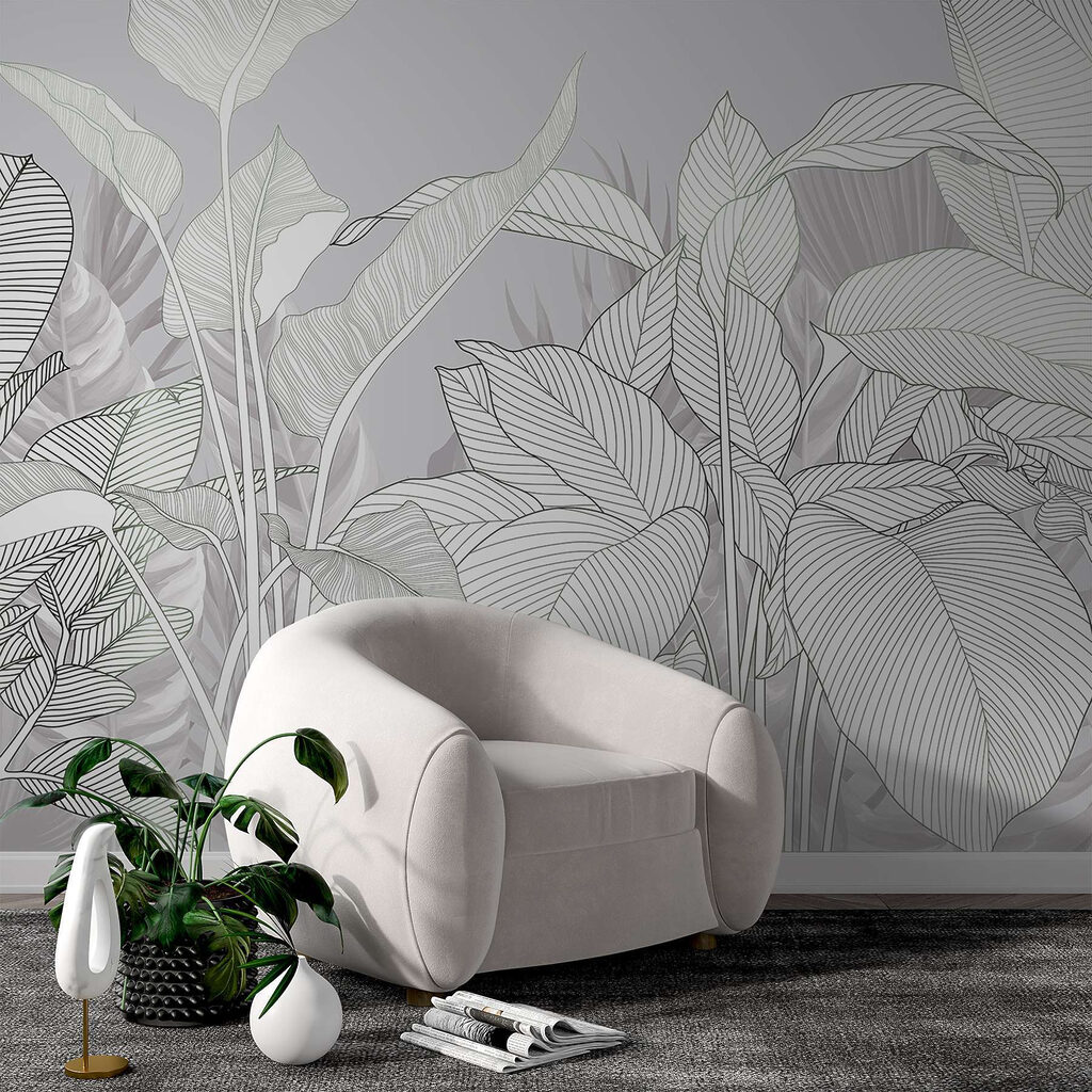 White leaves with veins — interior 4