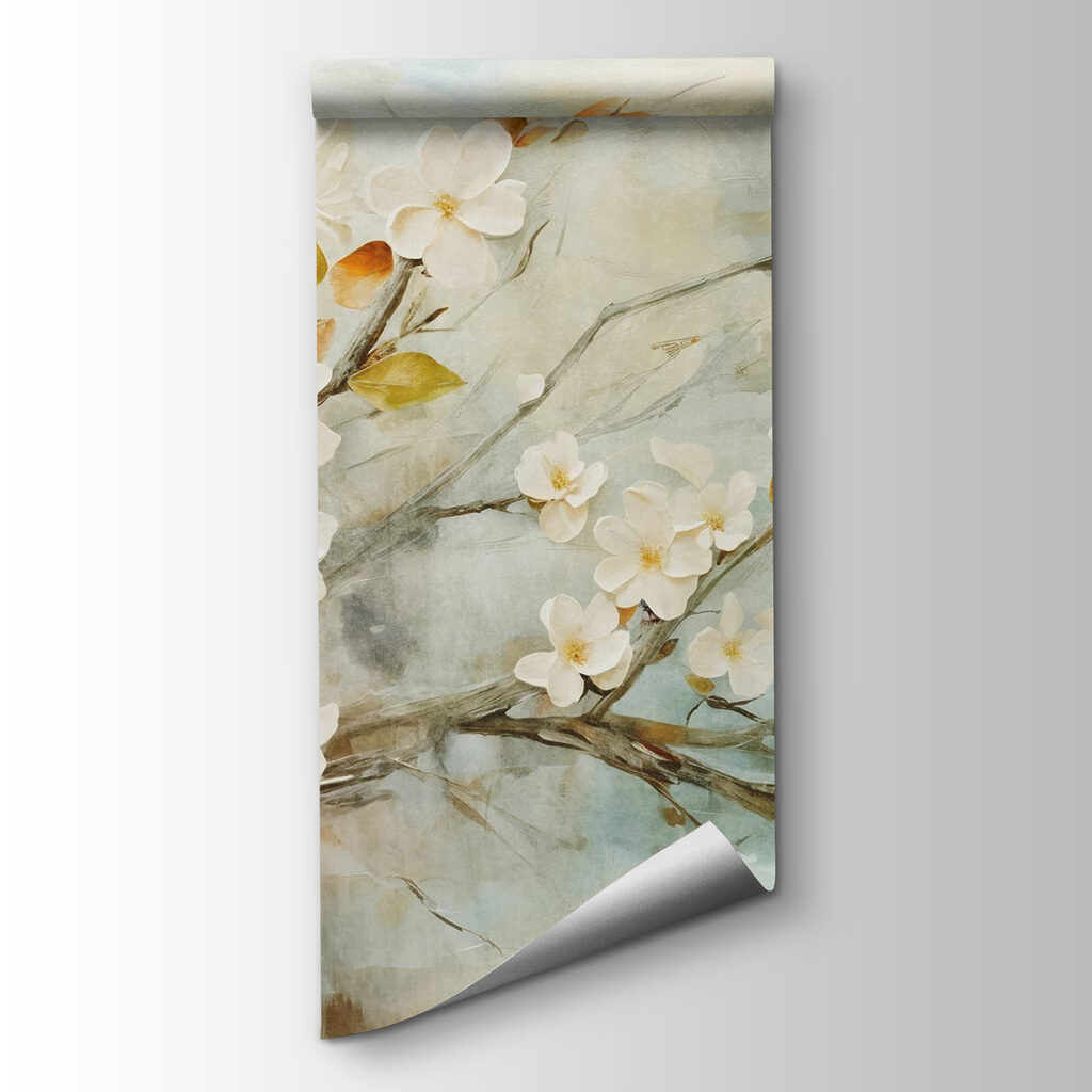 White blossom, ochre leaves — product view