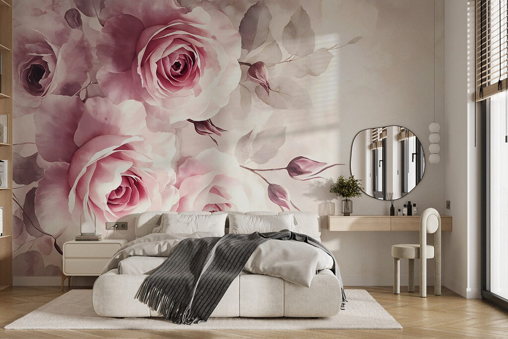 Pink roses, left side — interior 3