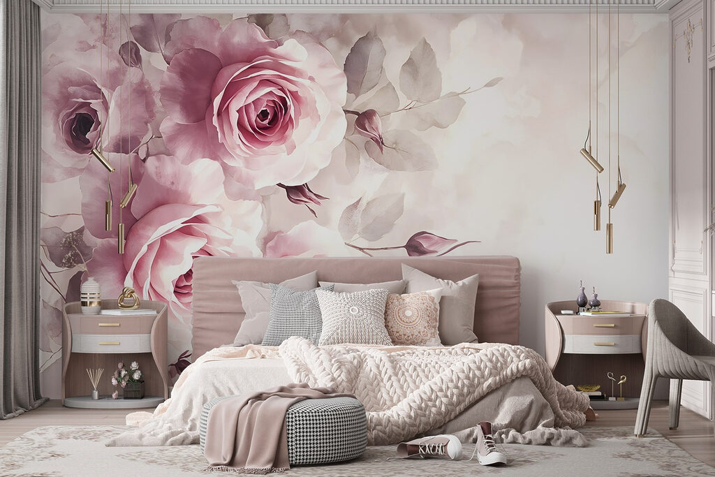 Pink roses, left side — interior 4