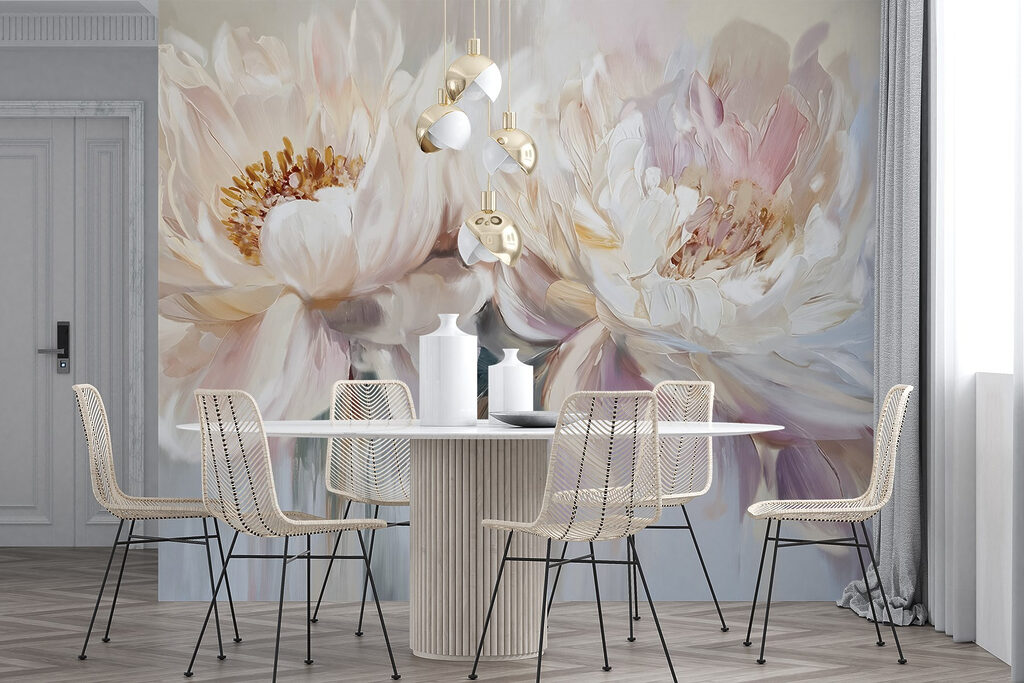 White peonies, pastel drops — interior 6
