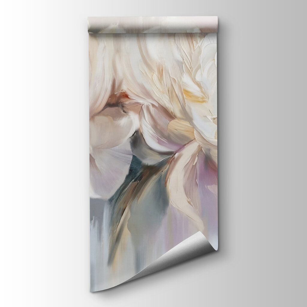 White peonies, pastel drops — product view
