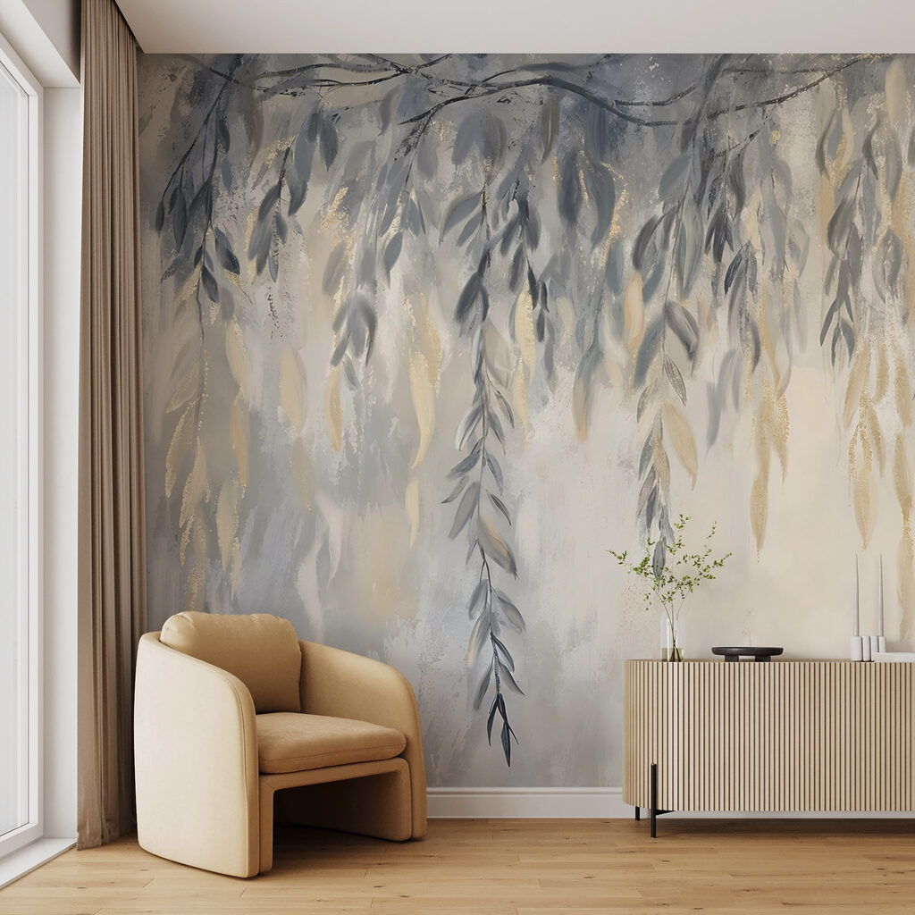 Hanging twigs, paint shadow — interior 4