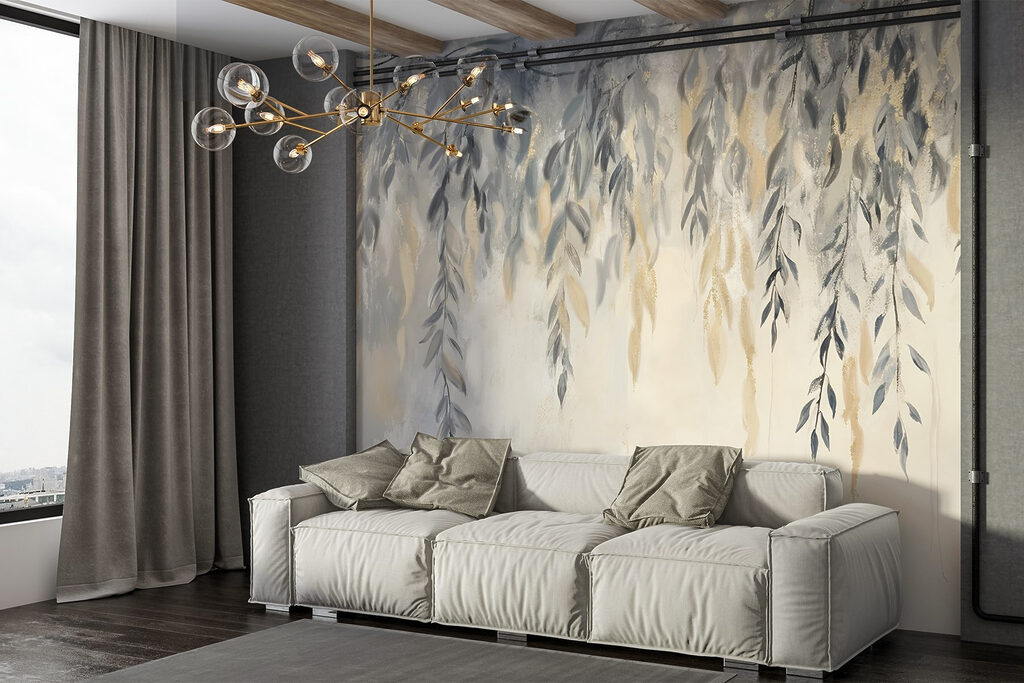 Hanging twigs, paint shadow — interior 6