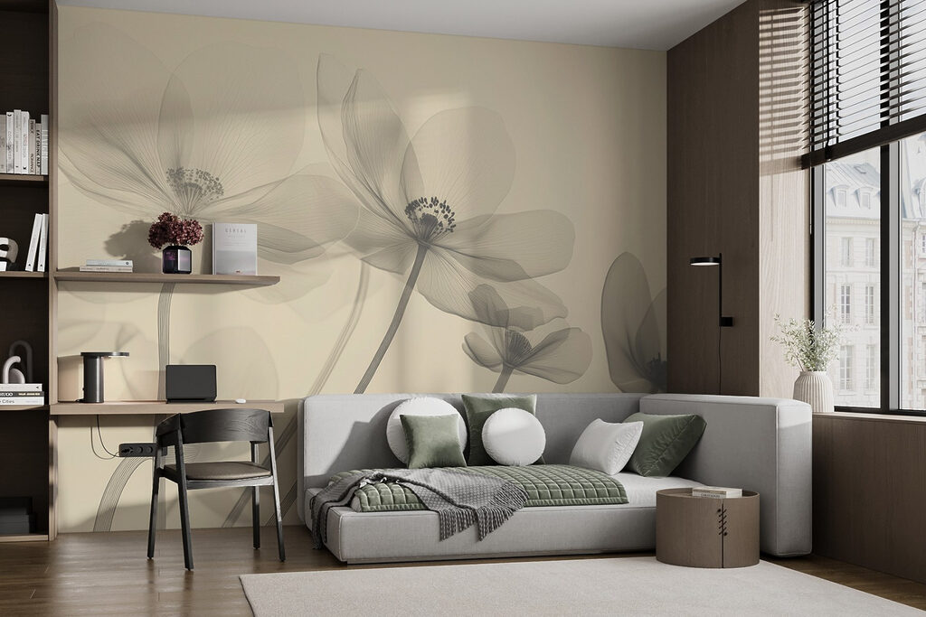 Translucent flowers on stems — interior 1