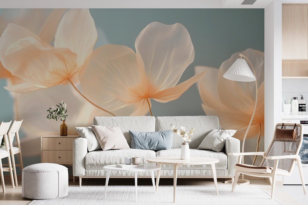 Cream flowers catching light — interior 2