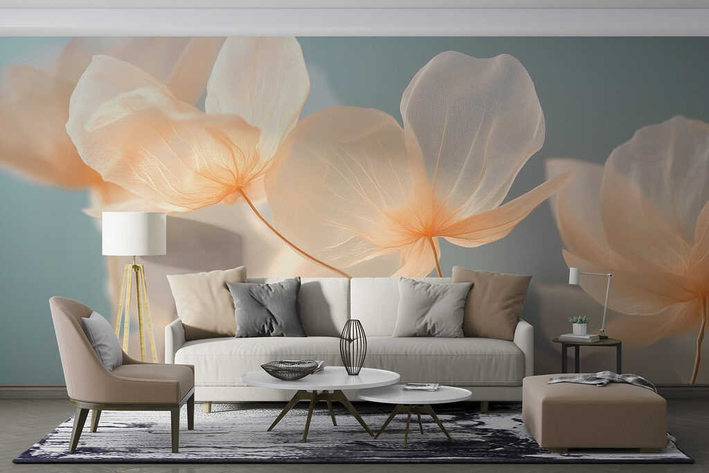 Cream flowers catching light — interior 3