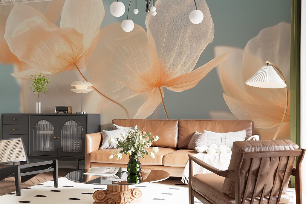 Cream flowers catching light — interior 5