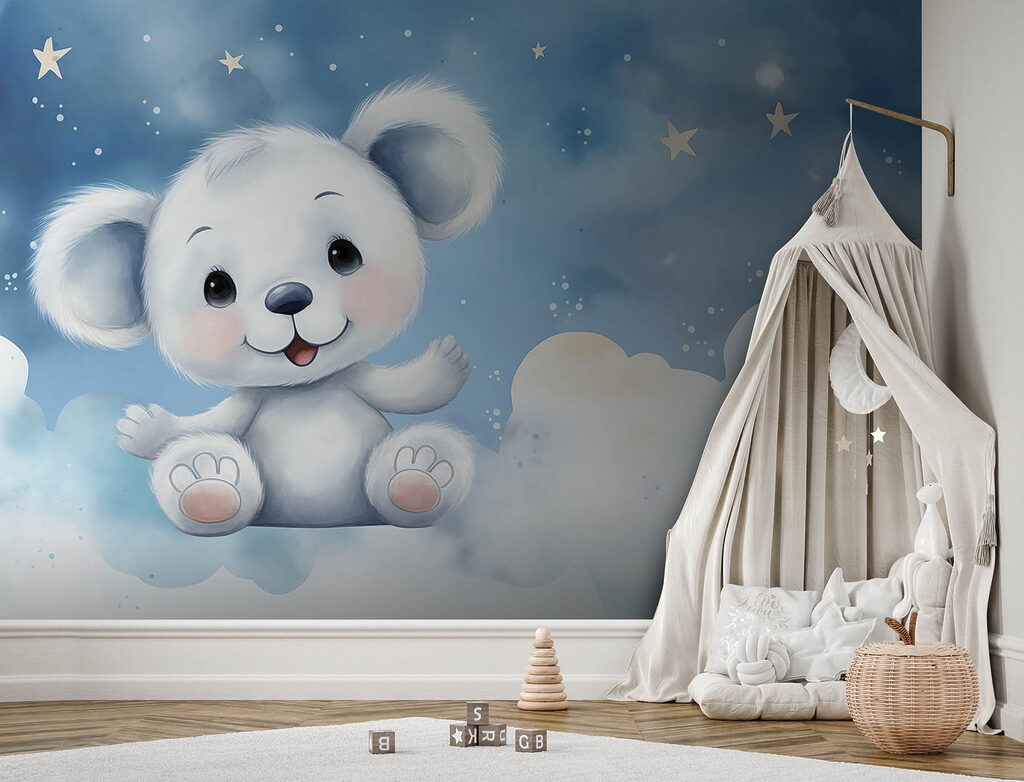 White bear among clouds — interior 2