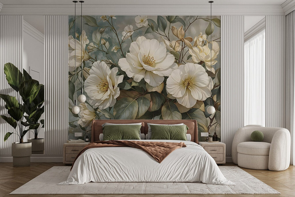 White bouquet with greenery — interior 1