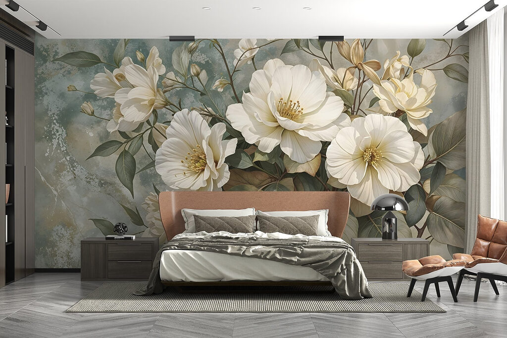 White bouquet with greenery — interior 2