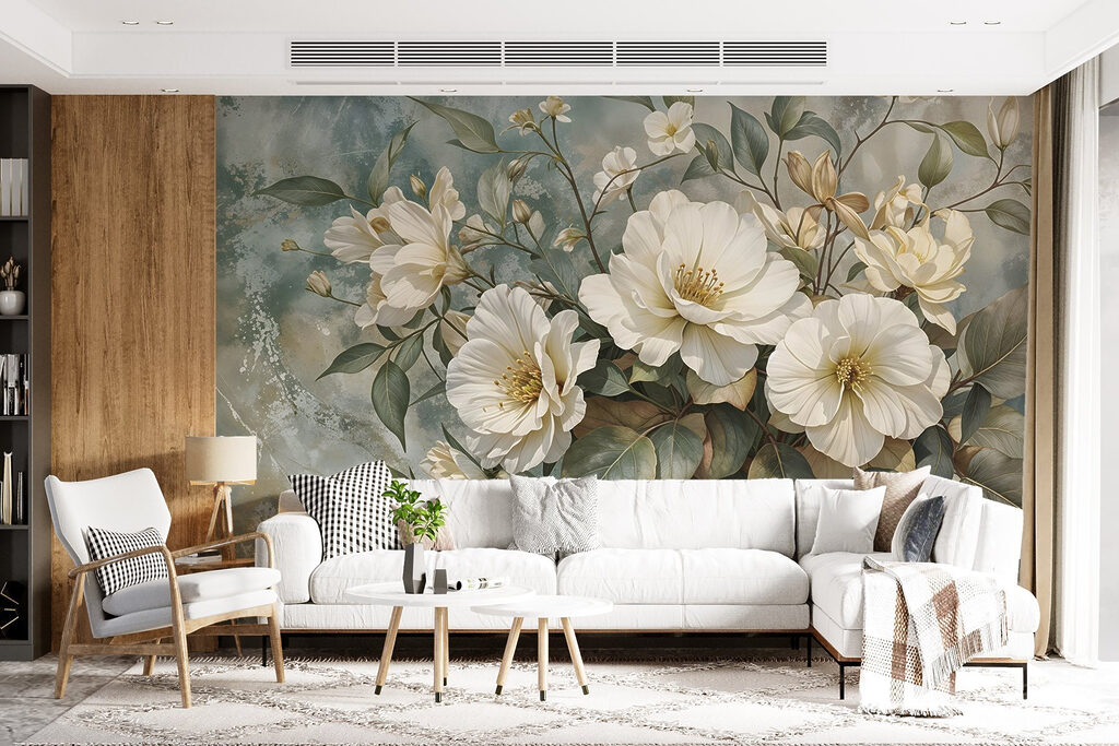 White bouquet with greenery — interior 3