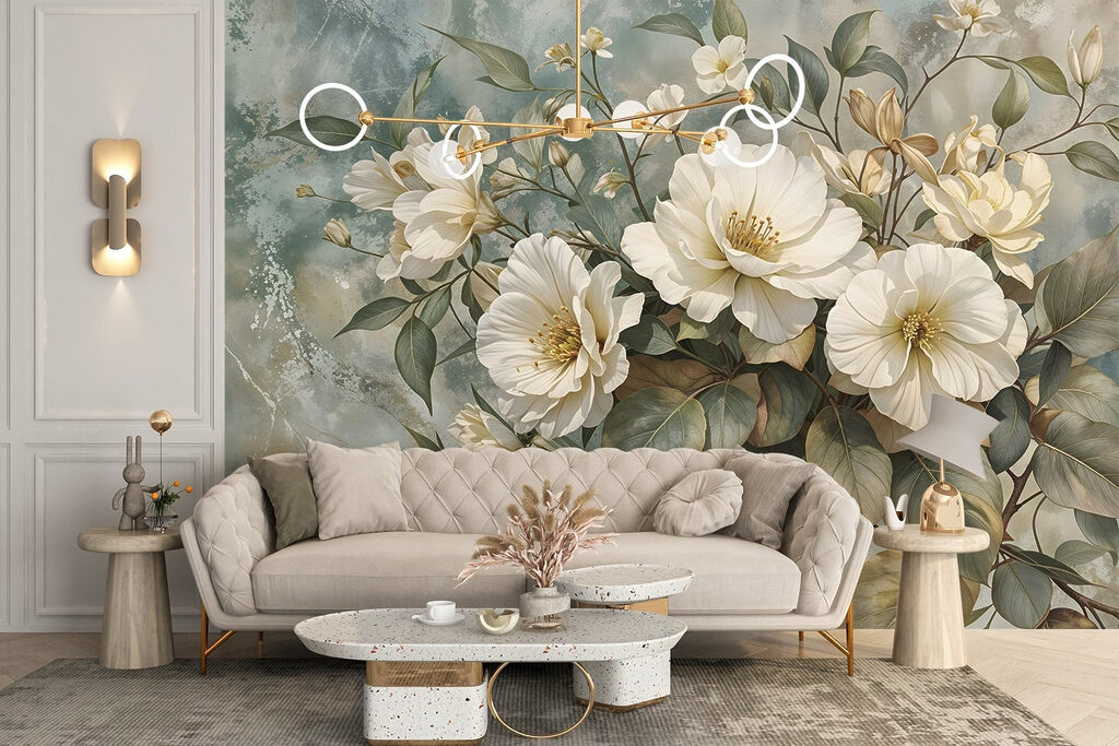 White bouquet with greenery — interior 6