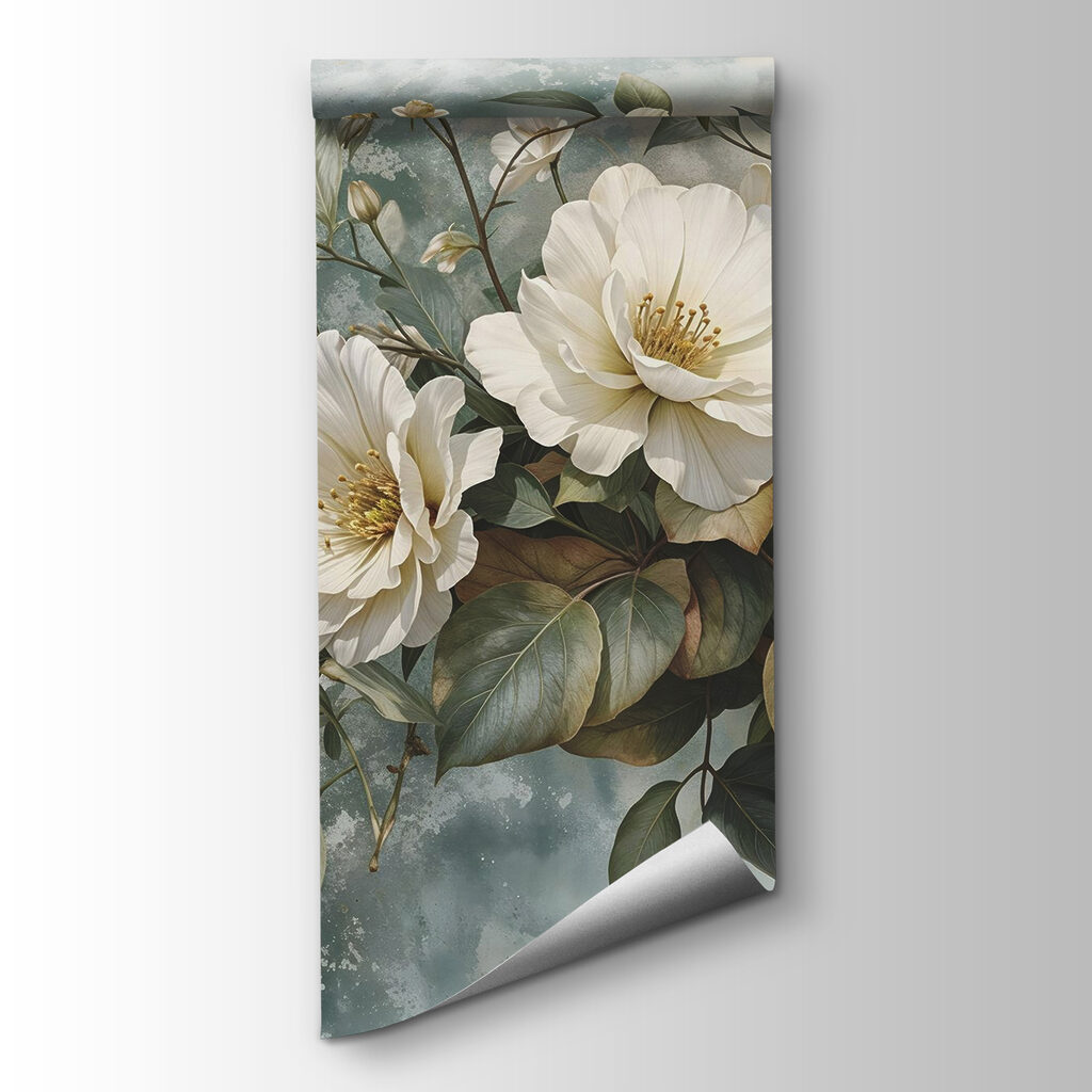 White bouquet with greenery — product view