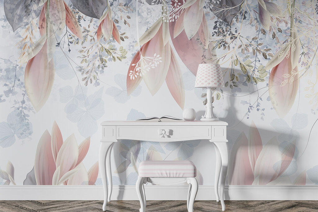 Hanging leaves and blooms — interior 1