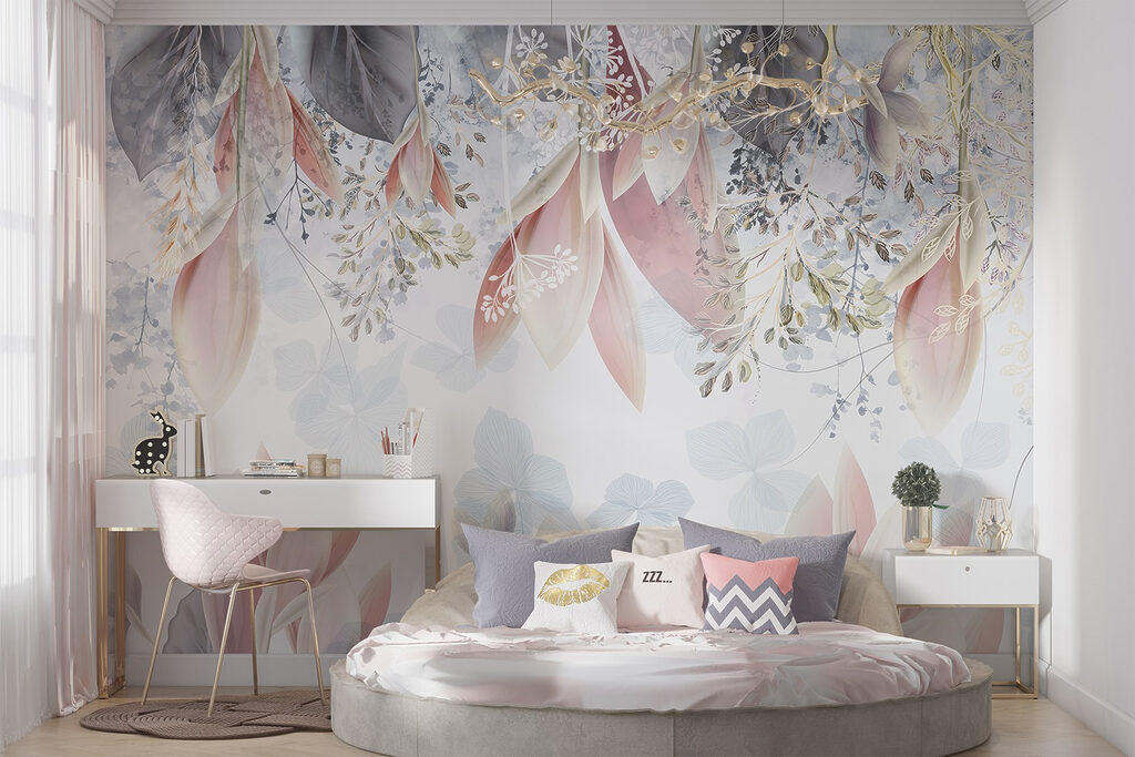Hanging leaves and blooms — interior 2