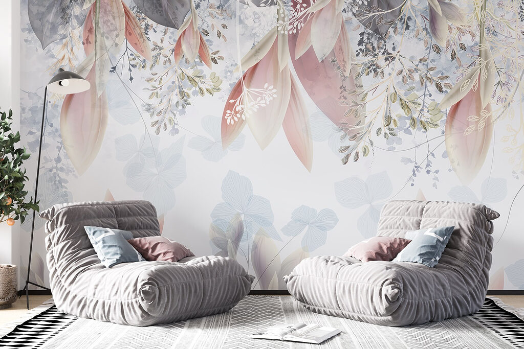 Hanging leaves and blooms — interior 4
