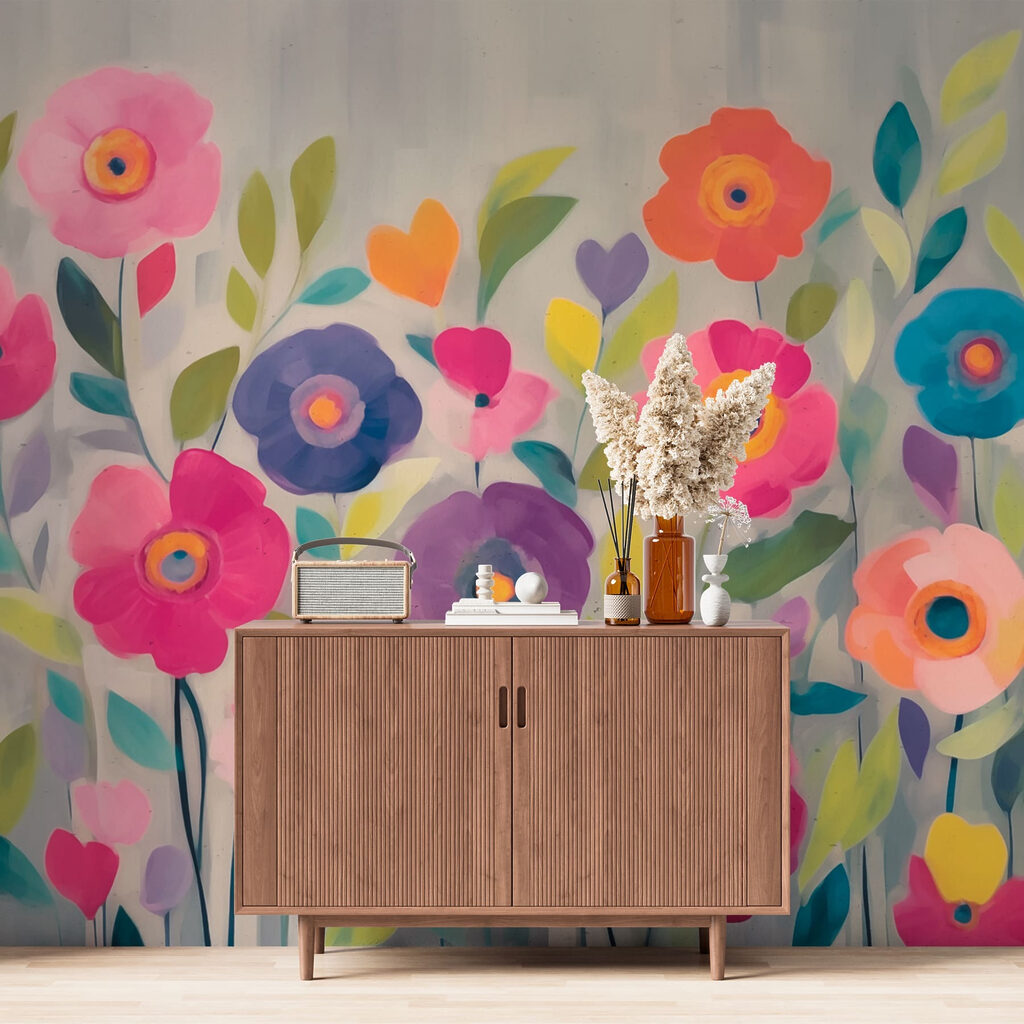 Colourful flowers in paint — interior 2