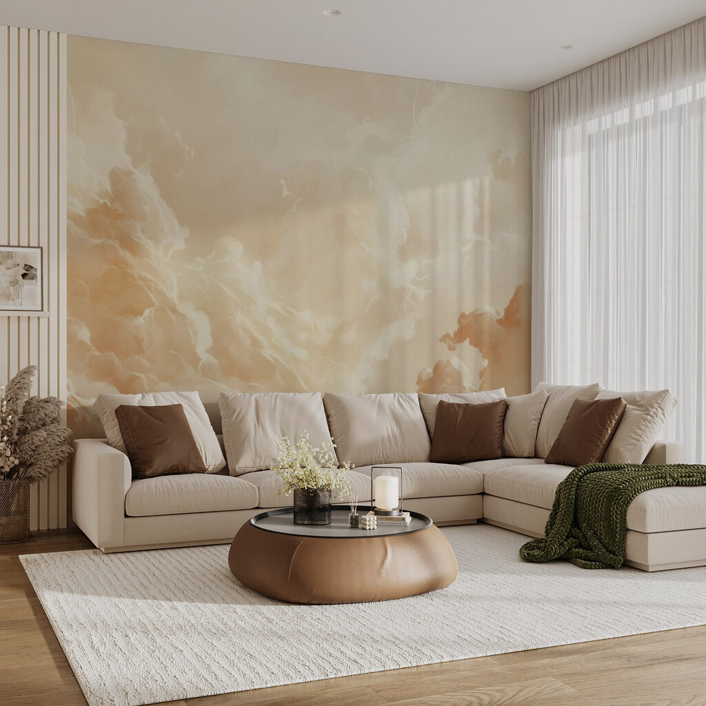 Golden clouds around light — interior 4