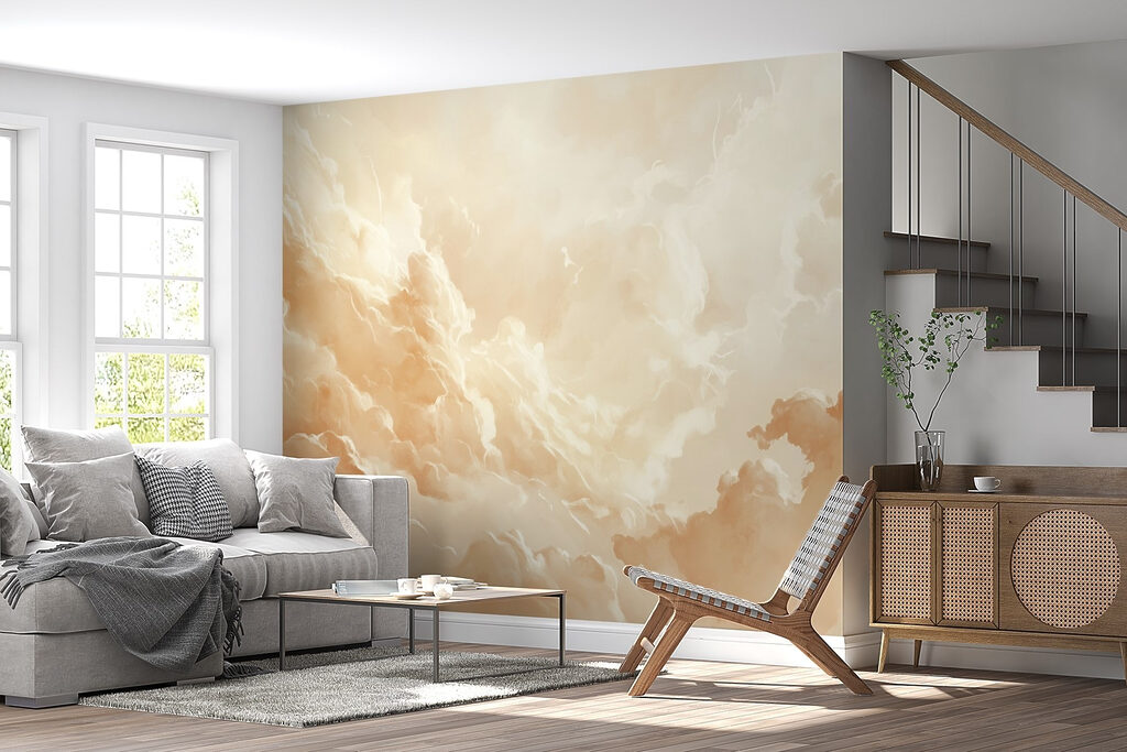 Golden clouds around light — interior 5