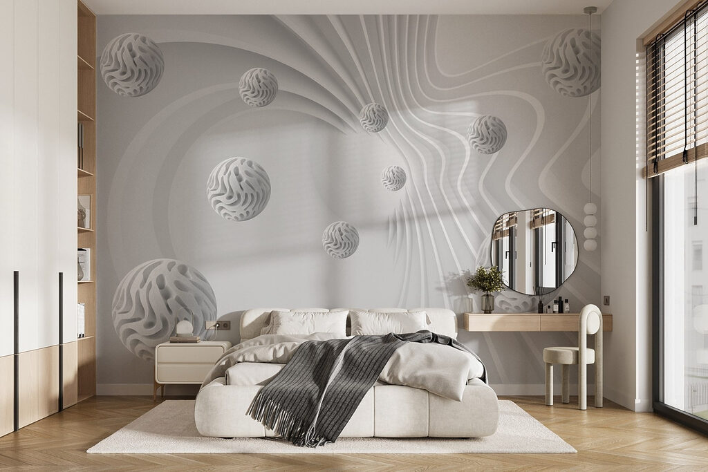 White balls among lines — interior 1
