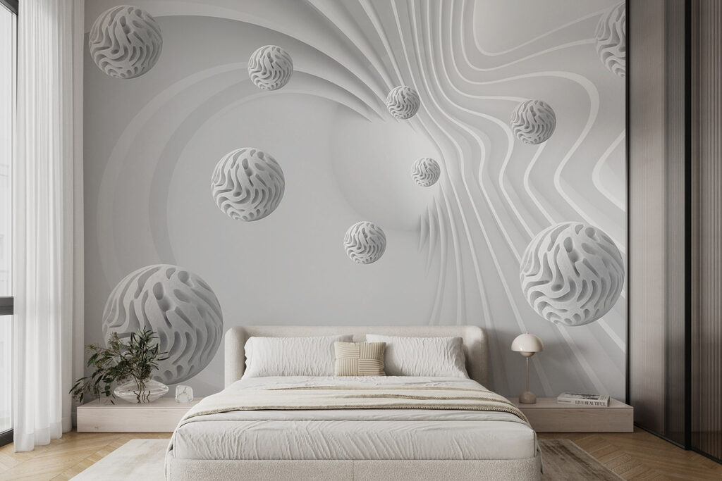 White balls among lines — interior 2