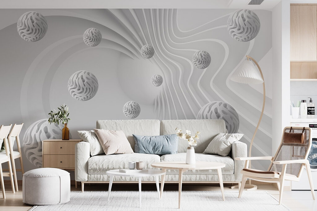 White balls among lines — interior 6