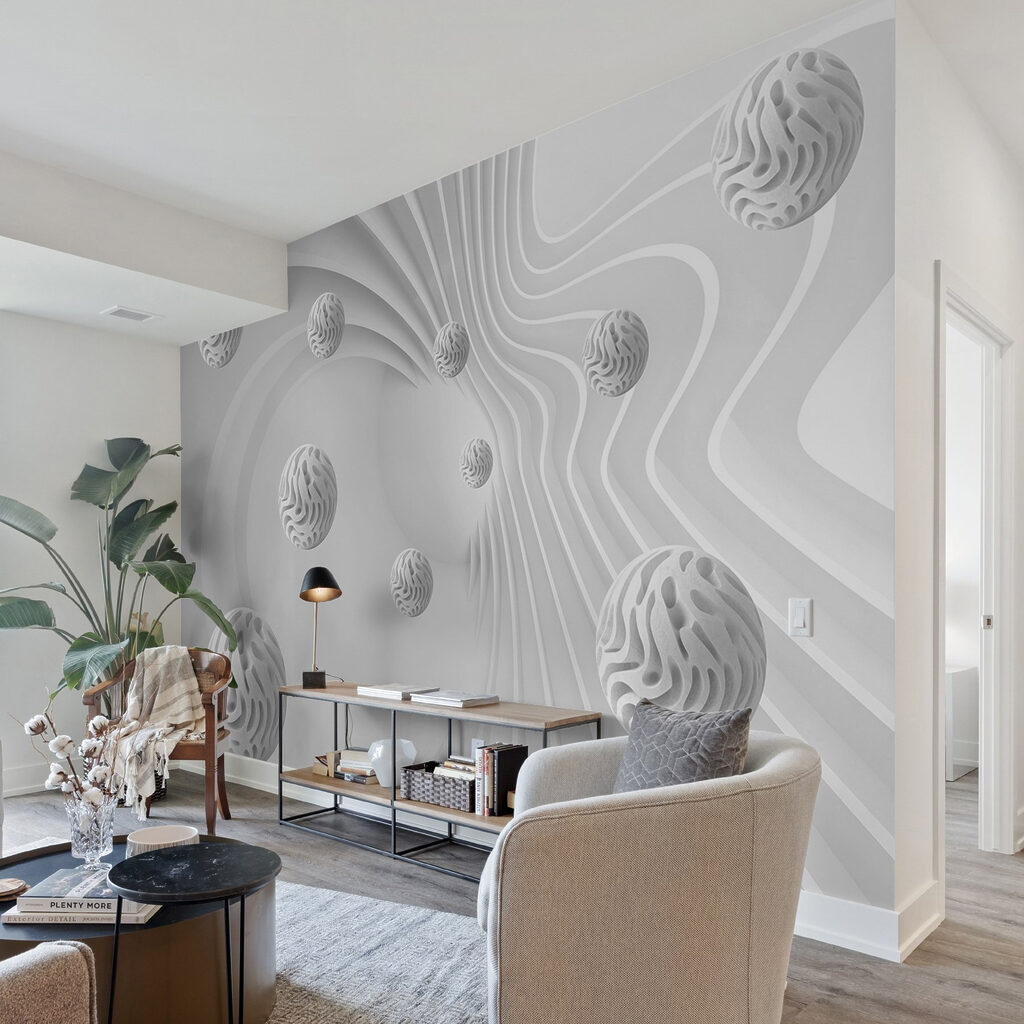 White balls among lines — interior 7