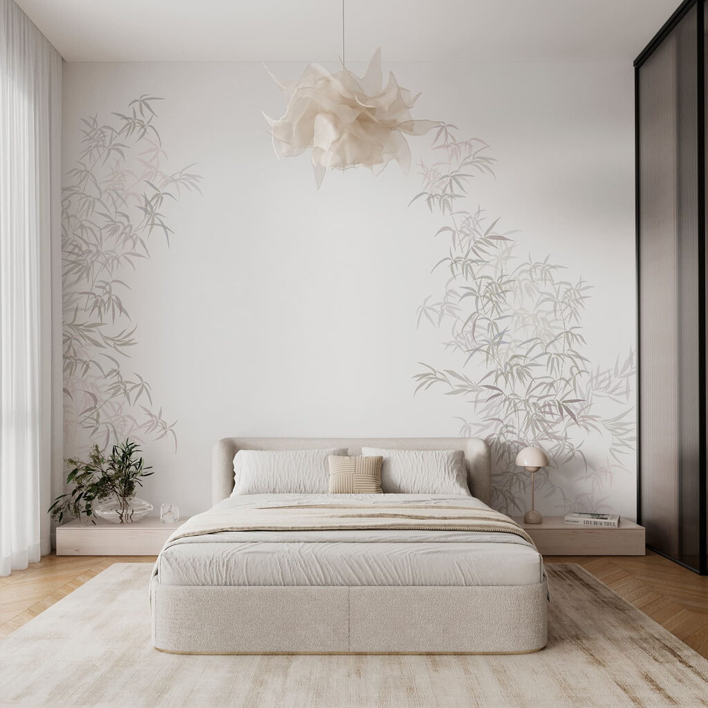 Bamboo leaves on white — interior 2