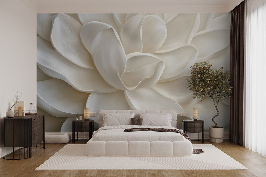 Sculptural white flower — interior 1