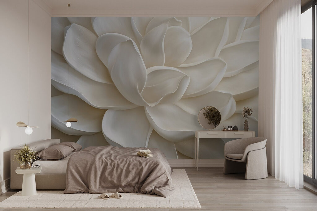 Sculptural white flower — interior 2