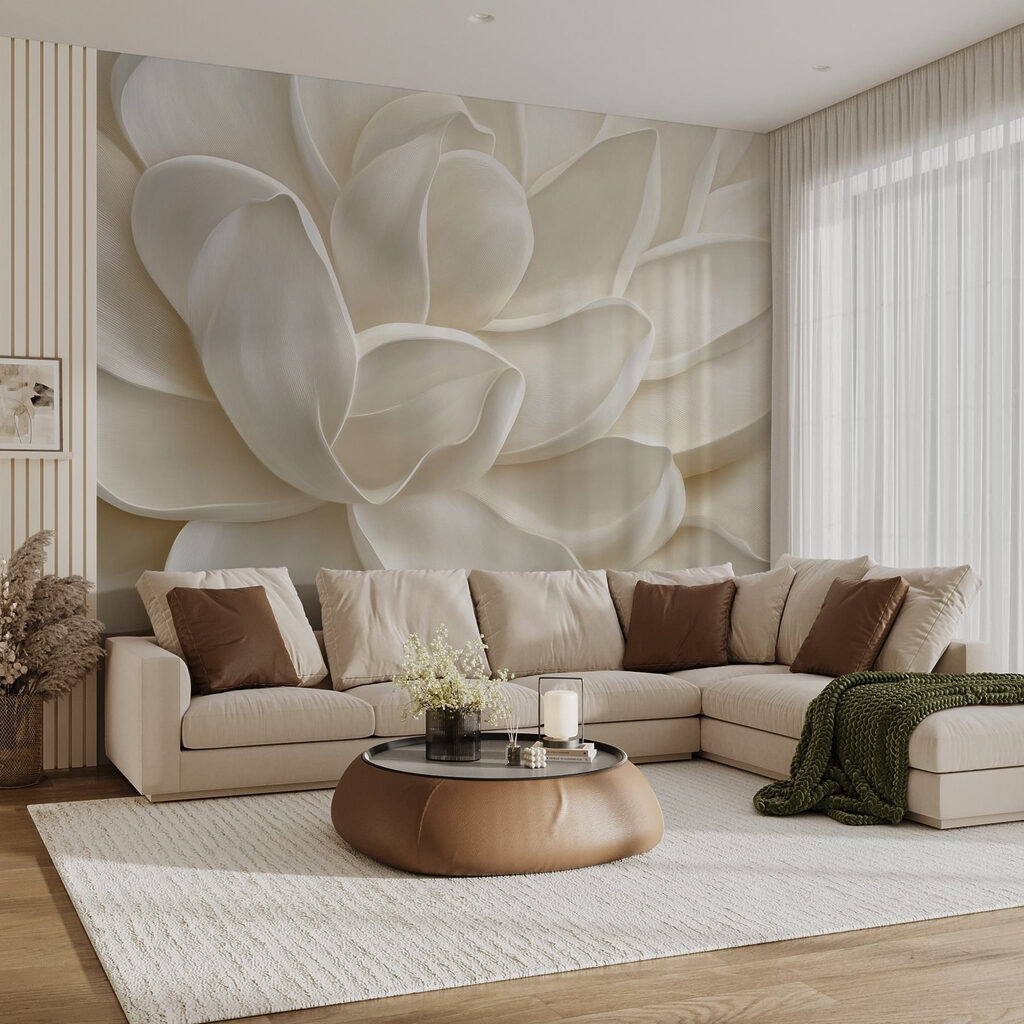 Sculptural white flower — interior 3