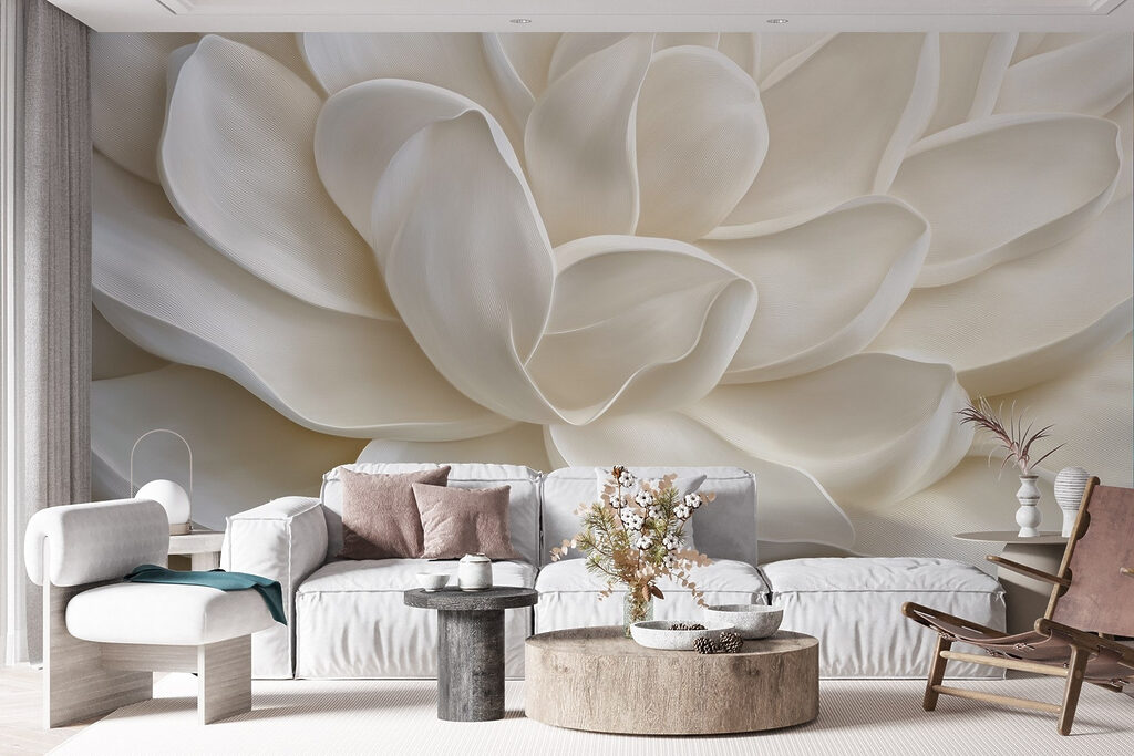 Sculptural white flower — interior 4
