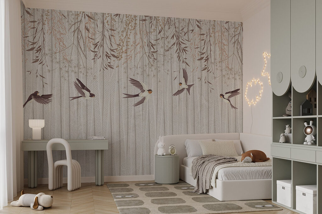 Swallows under hanging twigs — interior 5