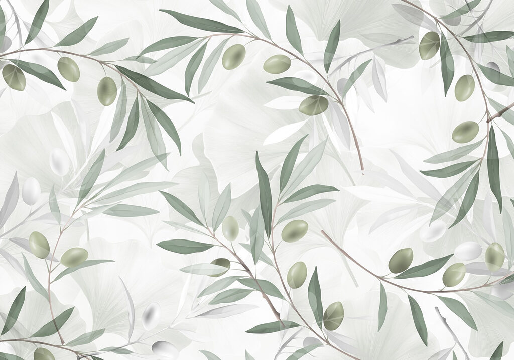 Olive branch pattern — full design