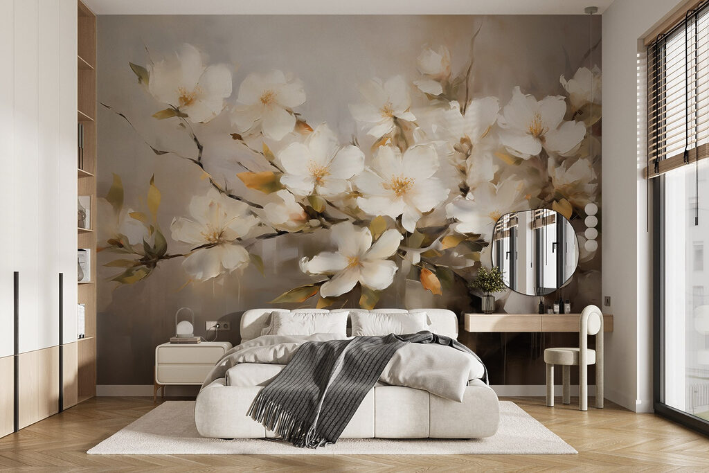White blossom, oil painting — interior 1