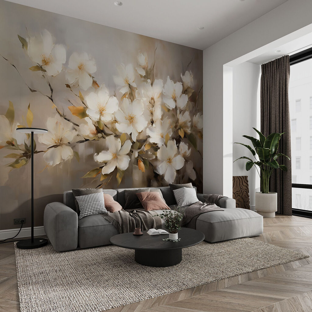 White blossom, oil painting — interior 2
