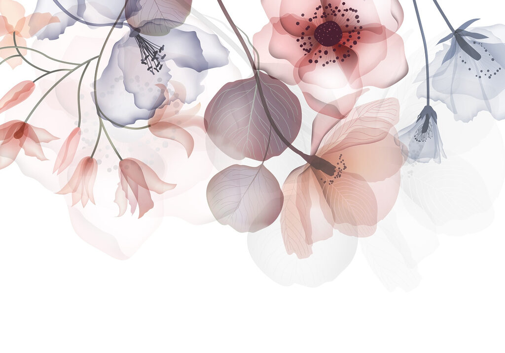 Translucent hanging flowers — full design