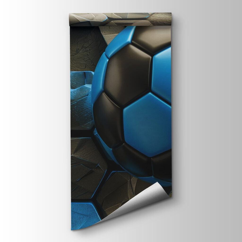Blue football and hexagons — product view