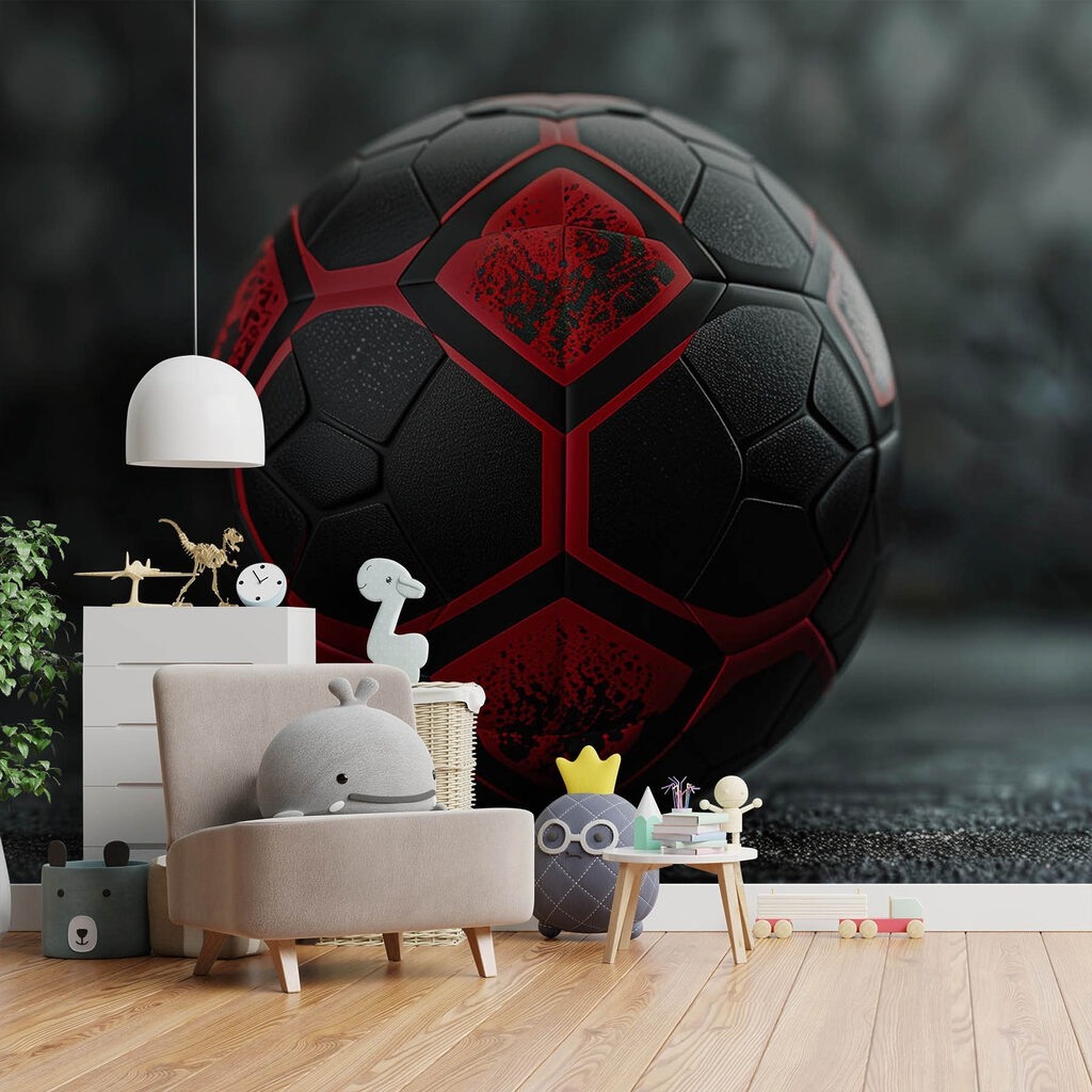 Black and red football — interior 3