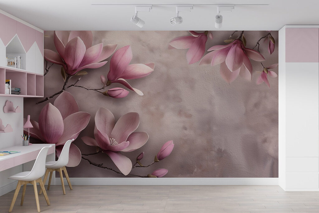 Pink magnolia branches — interior 4