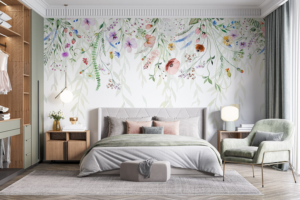 Colourful flowers on white — interior 3