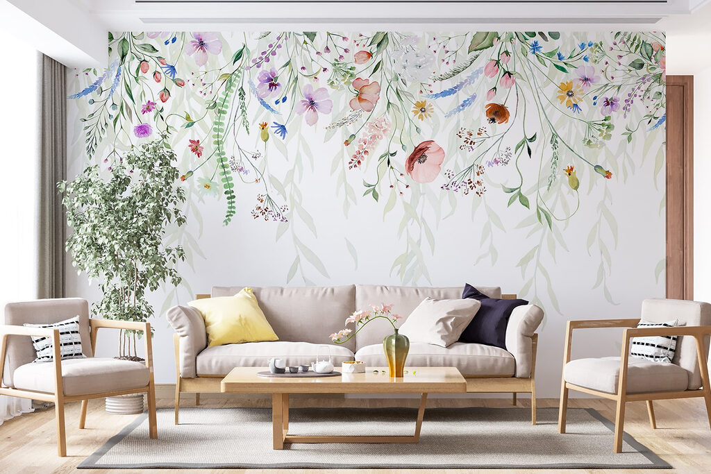 Colourful flowers on white — interior 5