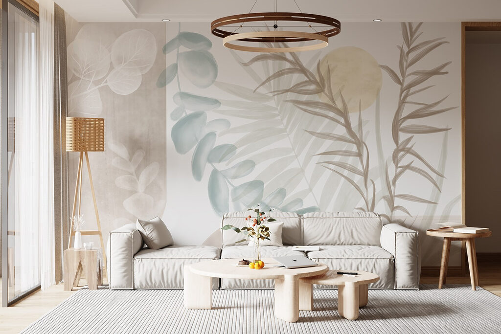 Leaves over soft shapes — interior 4