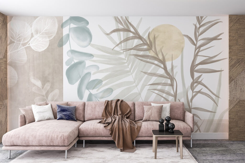 Leaves over soft shapes — interior 5
