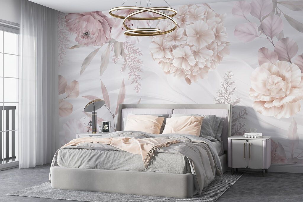 Pink flowers and fronds — interior 3