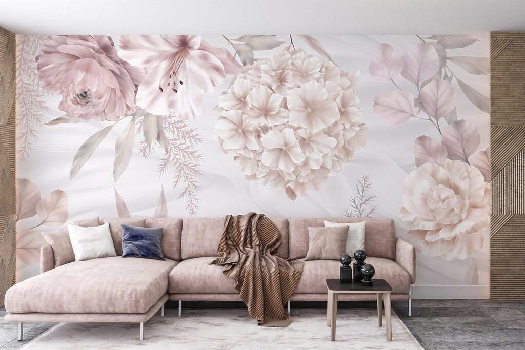 Pink flowers and fronds — interior 4